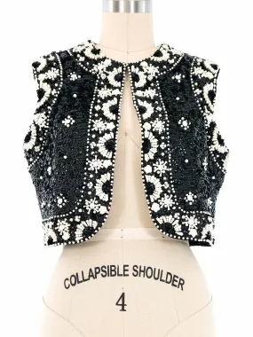 1960s Sequin Embellished Cropped Vest