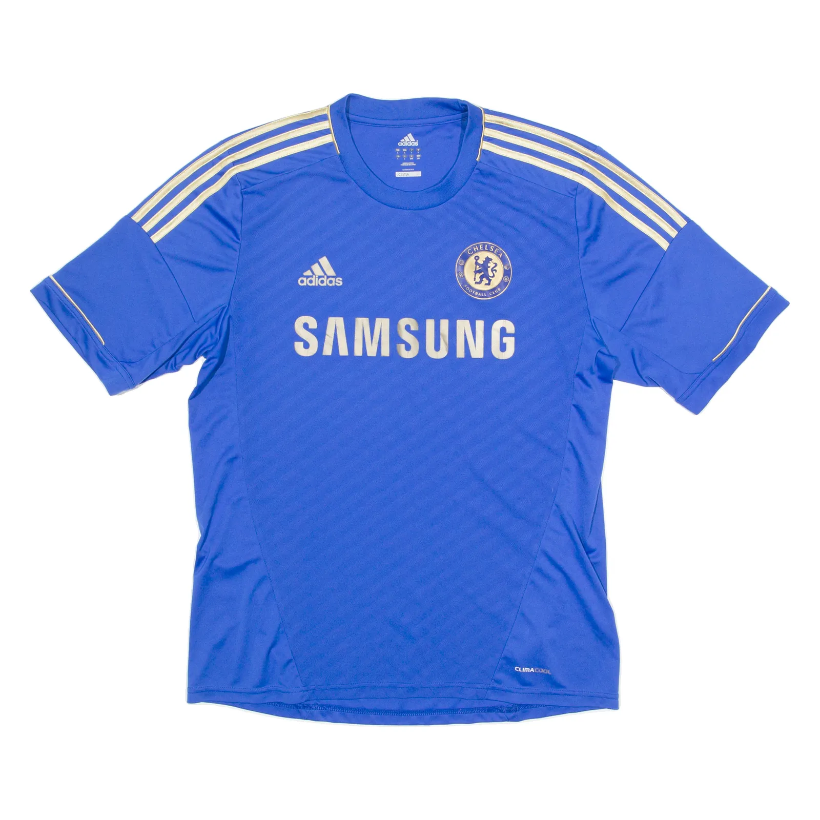 ADIDAS CHELSEA FC Mens Football Shirt Jersey Blue Crew Neck L