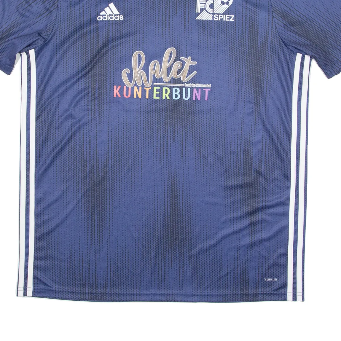 ADIDAS FC SPIEZ Mens Football Shirt Jersey Blue V-Neck XL