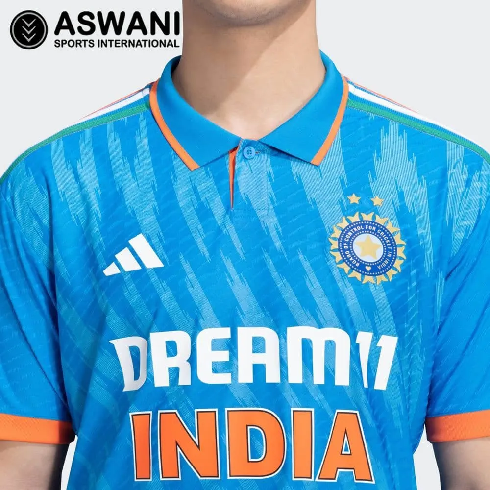 adidas India Match Jersey, Mens One Day ODI Tri-Colour Player Edition Cricket Shirt 2023