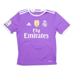 ADIDAS Real Madrid FC Boys Football Shirt Jersey Purple Crew Neck 13-14Y