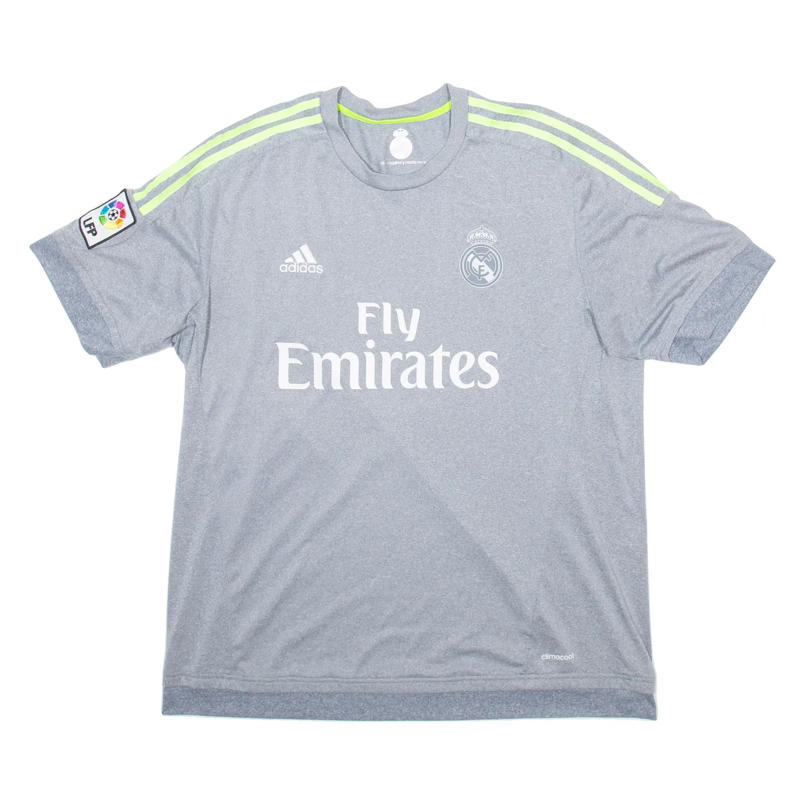 ADIDAS Real Madrid Mens Football Shirt Jersey Grey XL