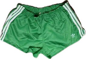 Adidas satin football green shorts Large