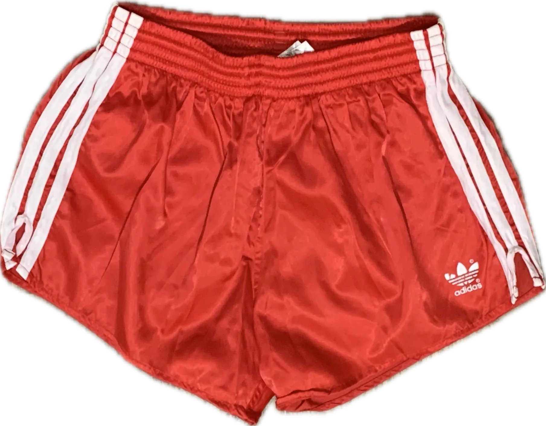 Adidas satin football shorts red Small