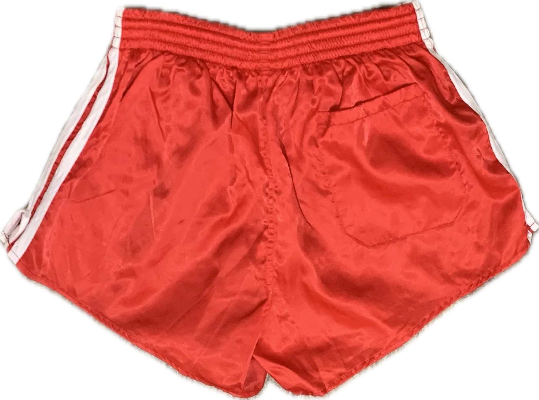 Adidas satin football shorts red Small