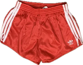 Adidas satin football shorts red Small