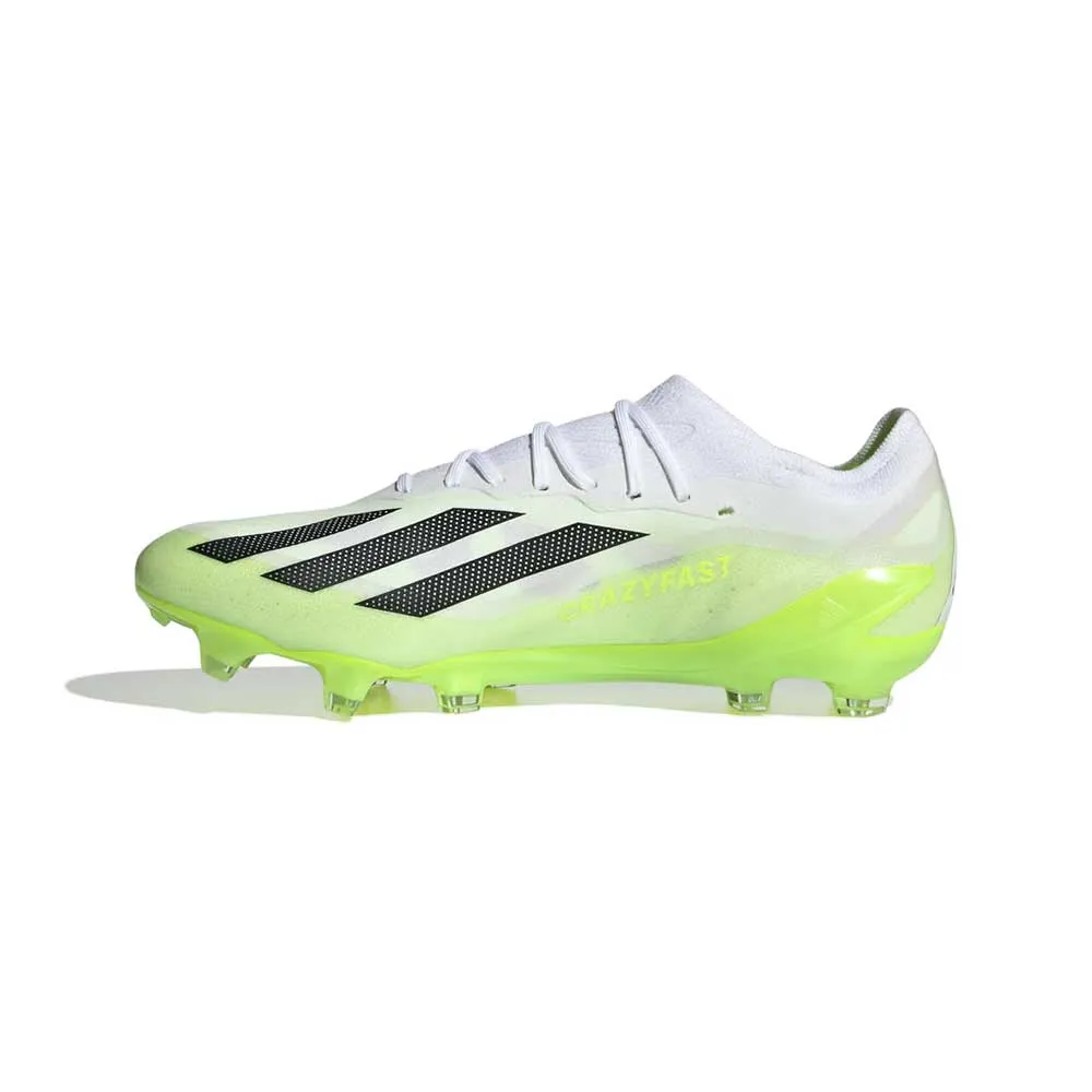 All Gender adidas X CRAZYFAST.1 FG Soccer Shoe - Cloud White/ Core Black/ Lucid Lemon - Regular (D)