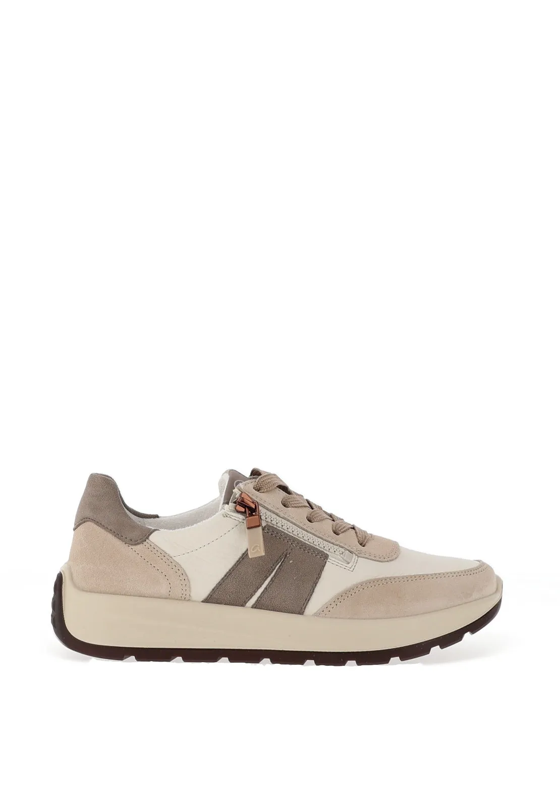 Ara Zip Detail Platform Trainers, Neutral