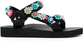 Arizona Love Trekky pearl-embellished sandals Black