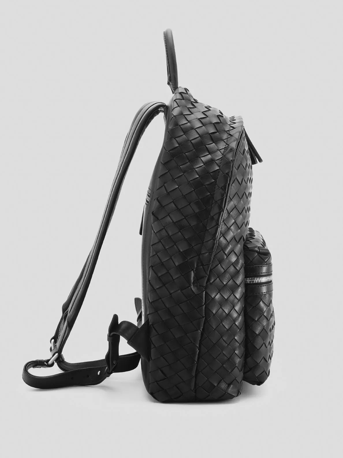 ARMOR 04 - Black Woven Leather Backpack