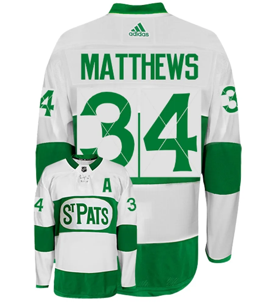 Auston Matthews Toronto Maple Leafs St. Pats Adidas Authentic NHL Hockey Jersey     