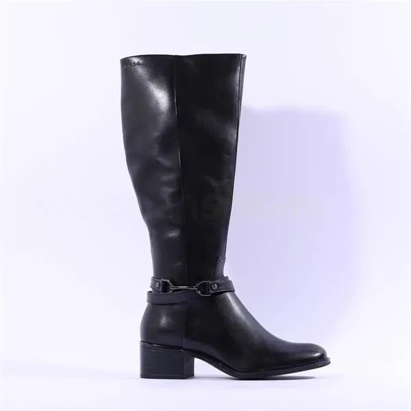 Baku Knee High Boot - Black Leather