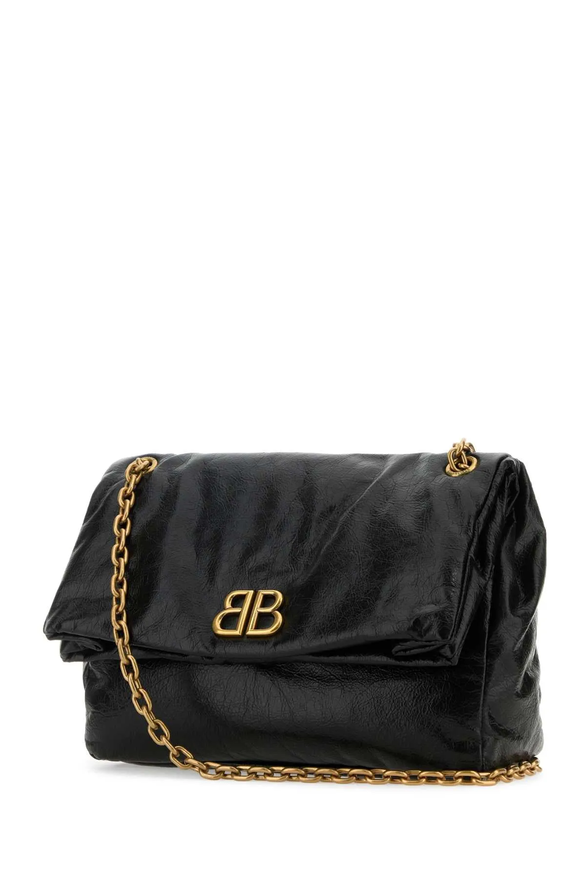 Balenciaga Black Leather Medium Monaco Shoulder Bag