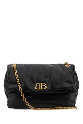 Balenciaga Black Leather Medium Monaco Shoulder Bag