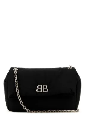 Balenciaga Black Nylon Medium Monaco Shoulder Bag