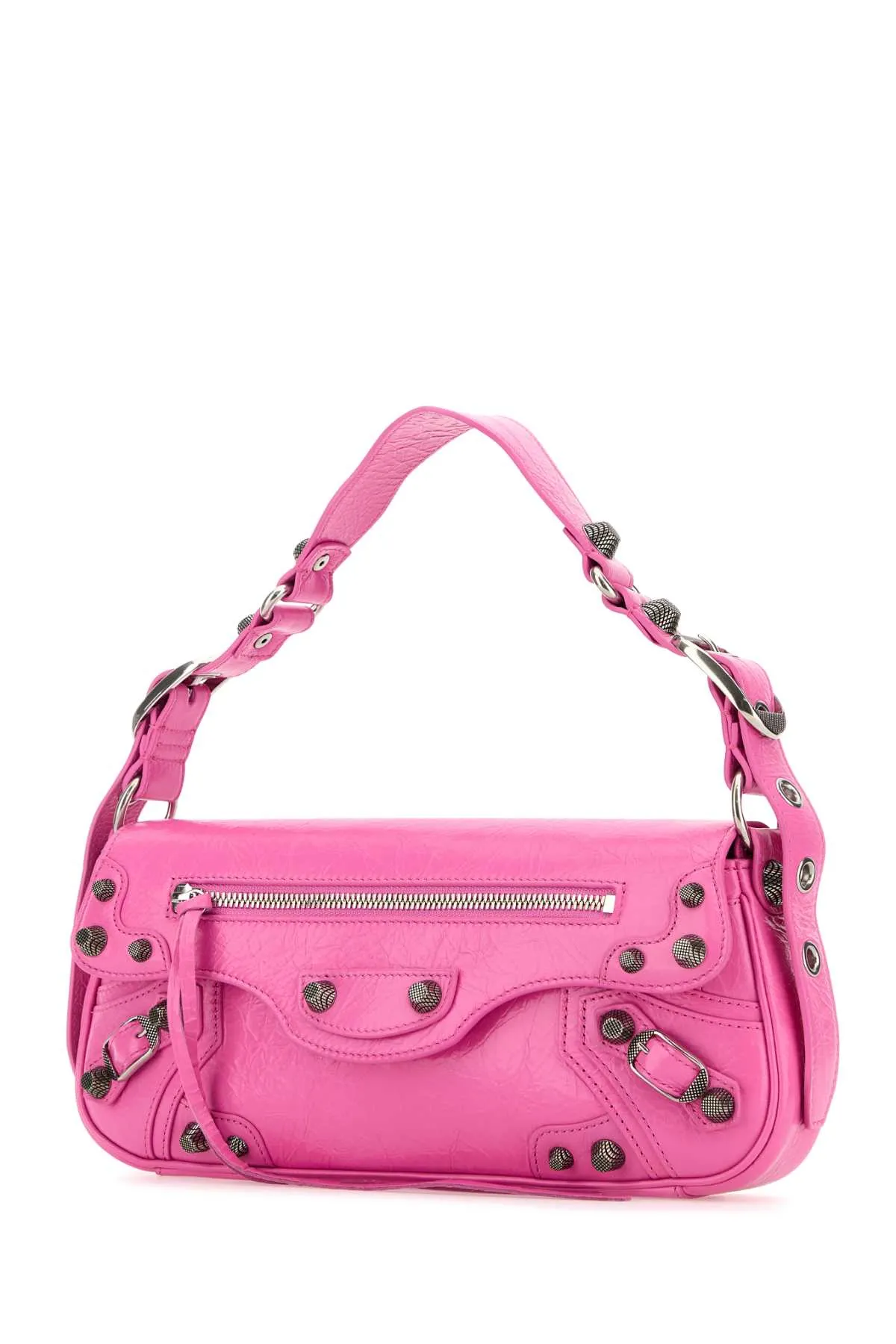 Balenciaga Fuchsia Leather Small Le Cagole Sling Shoulder Bag