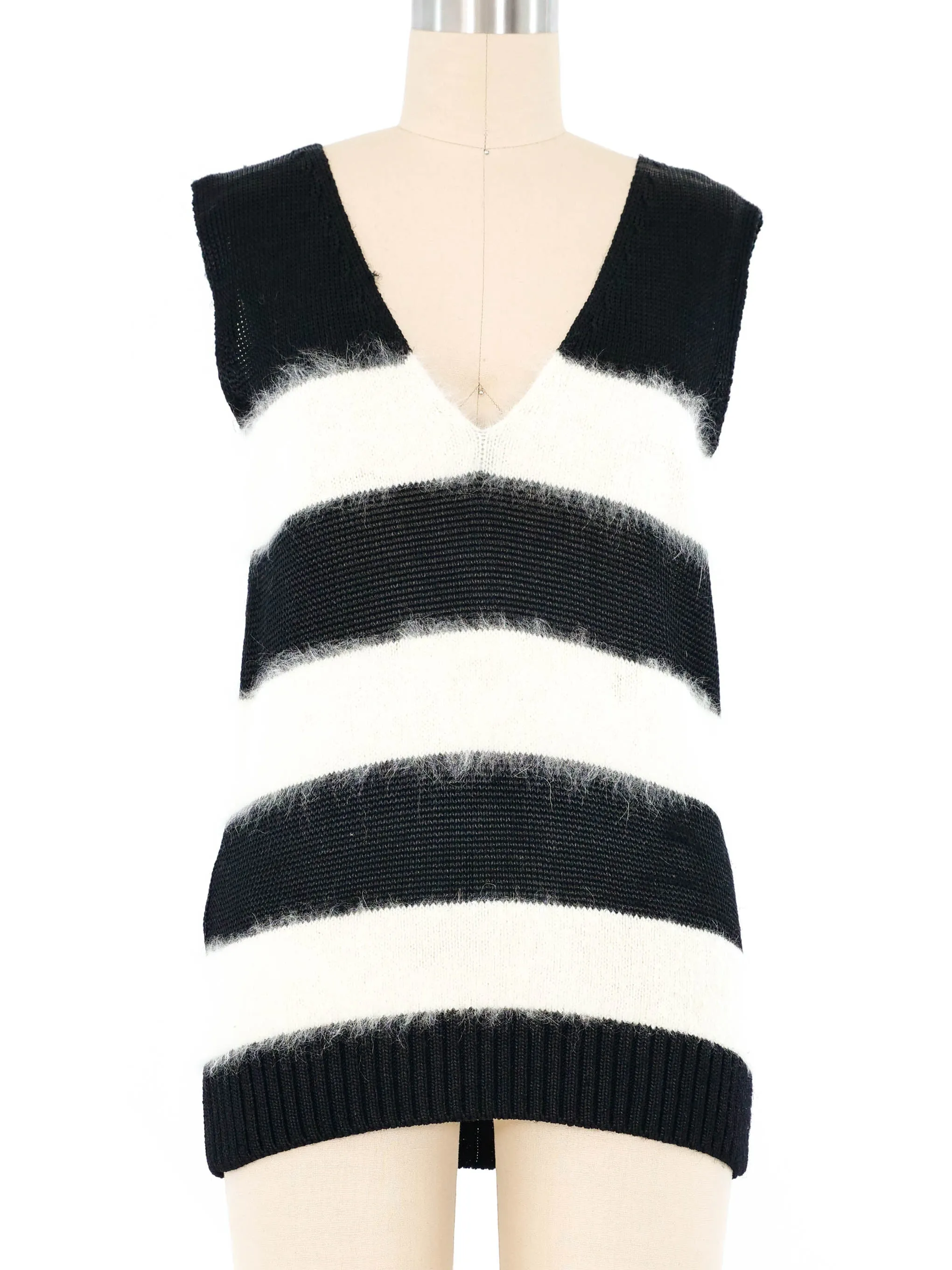 Balenciaga Striped Angora Knit Vest