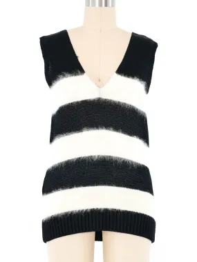 Balenciaga Striped Angora Knit Vest