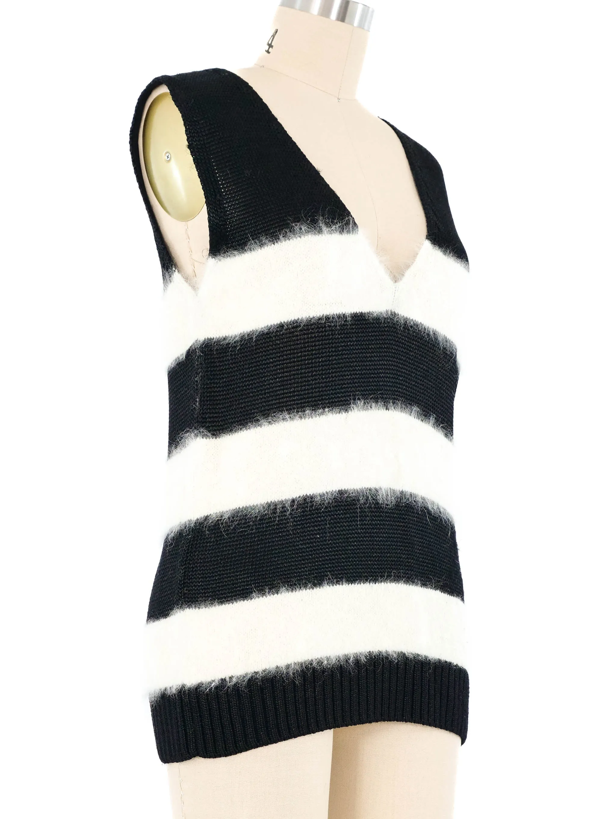 Balenciaga Striped Angora Knit Vest