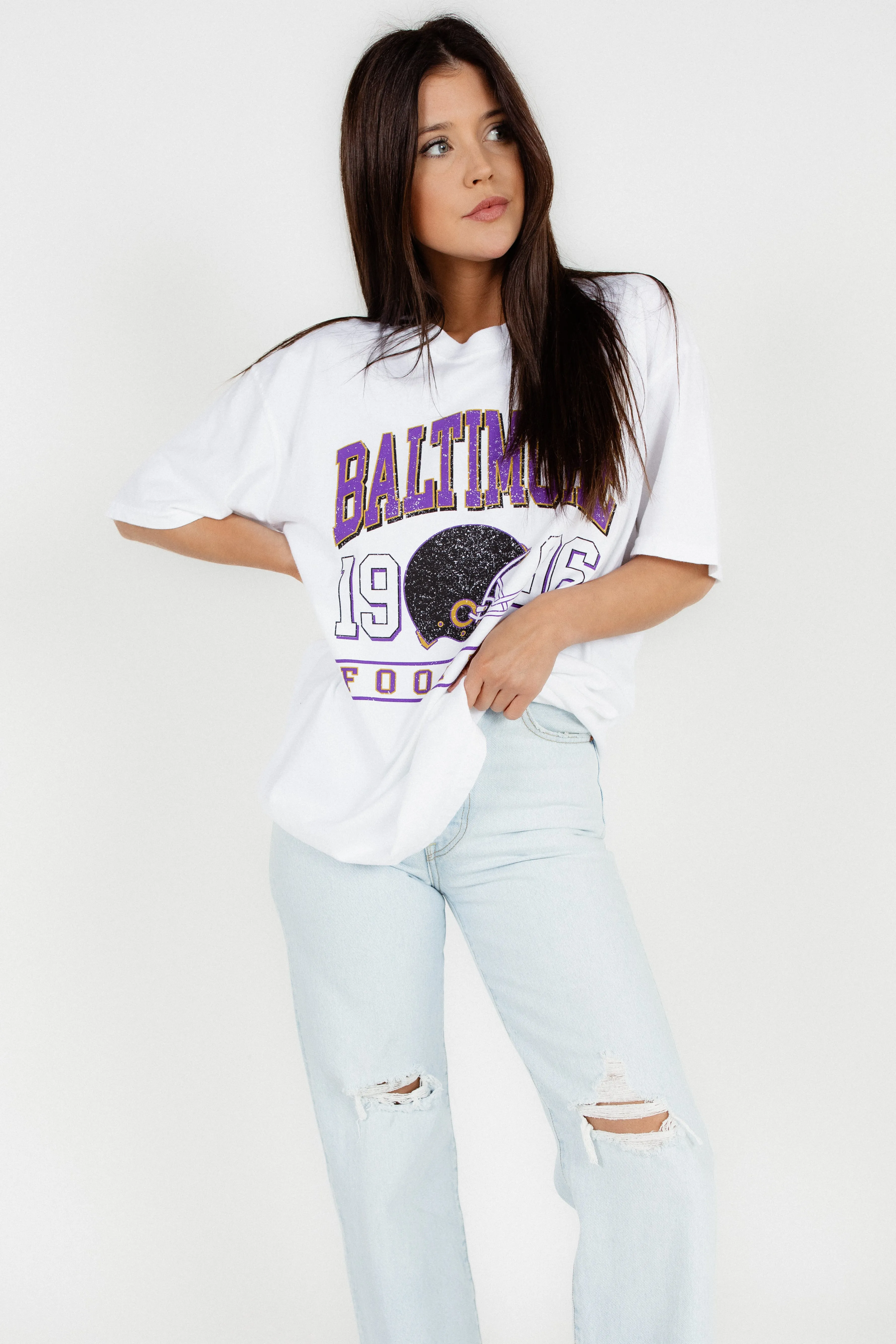 Baltimore Vintage Football Tee By Brightside