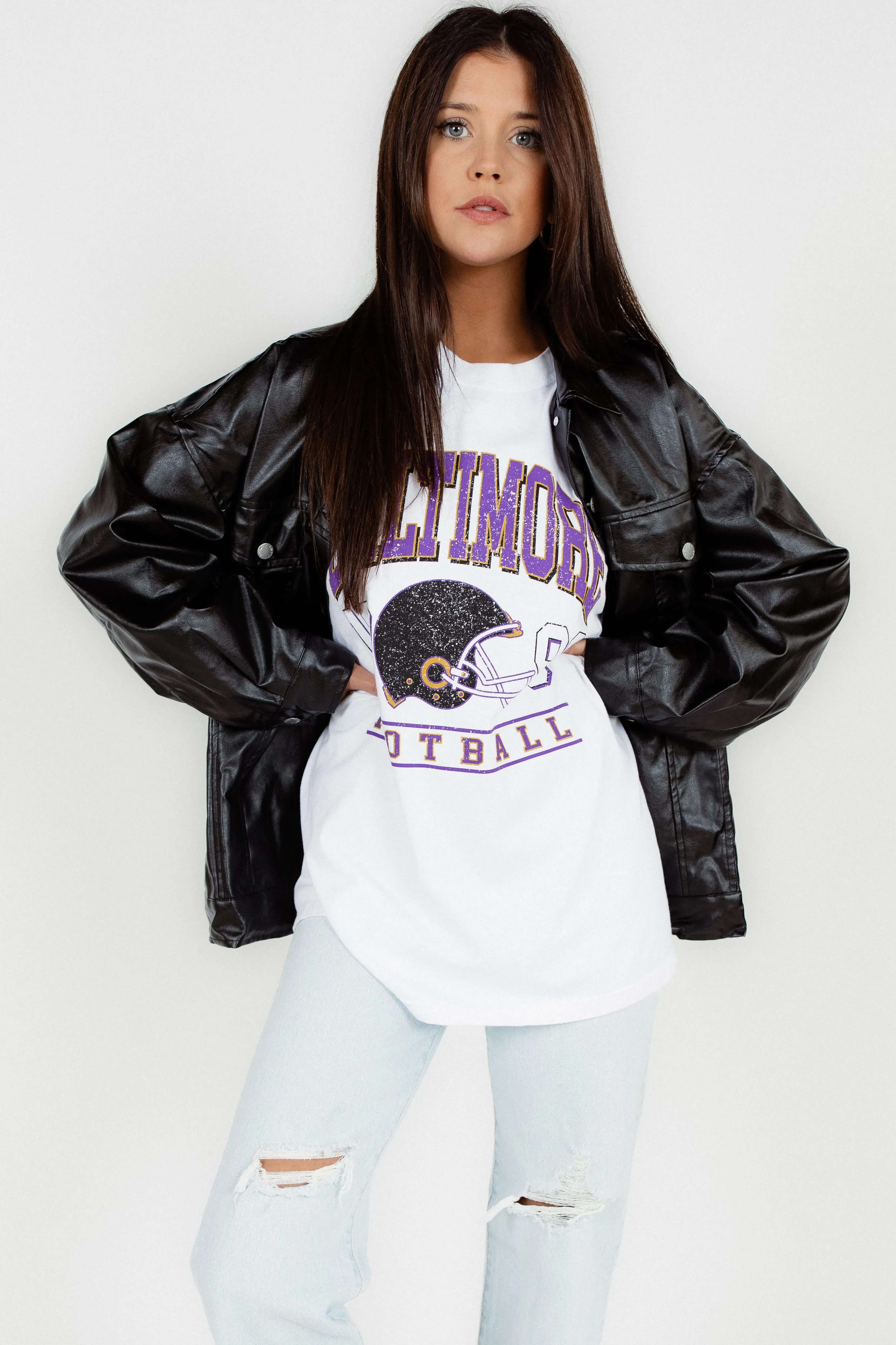 Baltimore Vintage Football Tee By Brightside