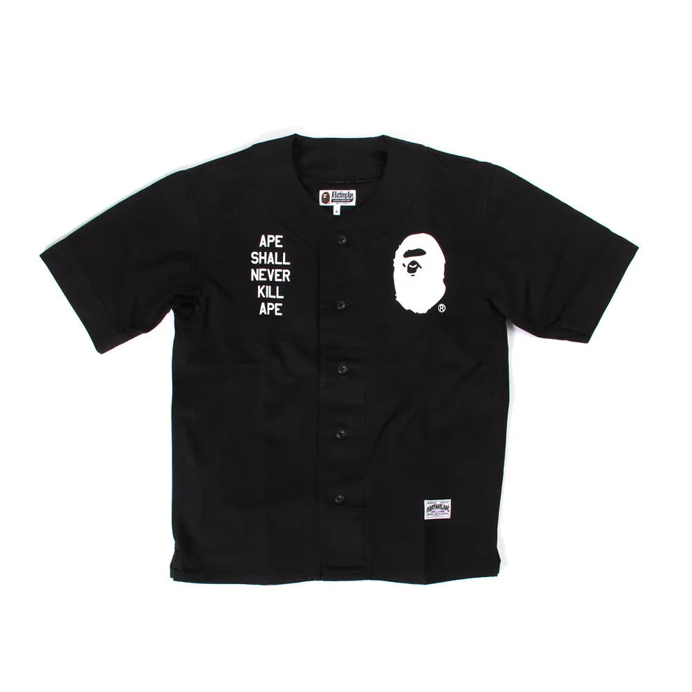 BAPE Ape Head Baseball Shirt (Black)