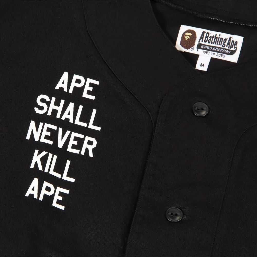 BAPE Ape Head Baseball Shirt (Black)