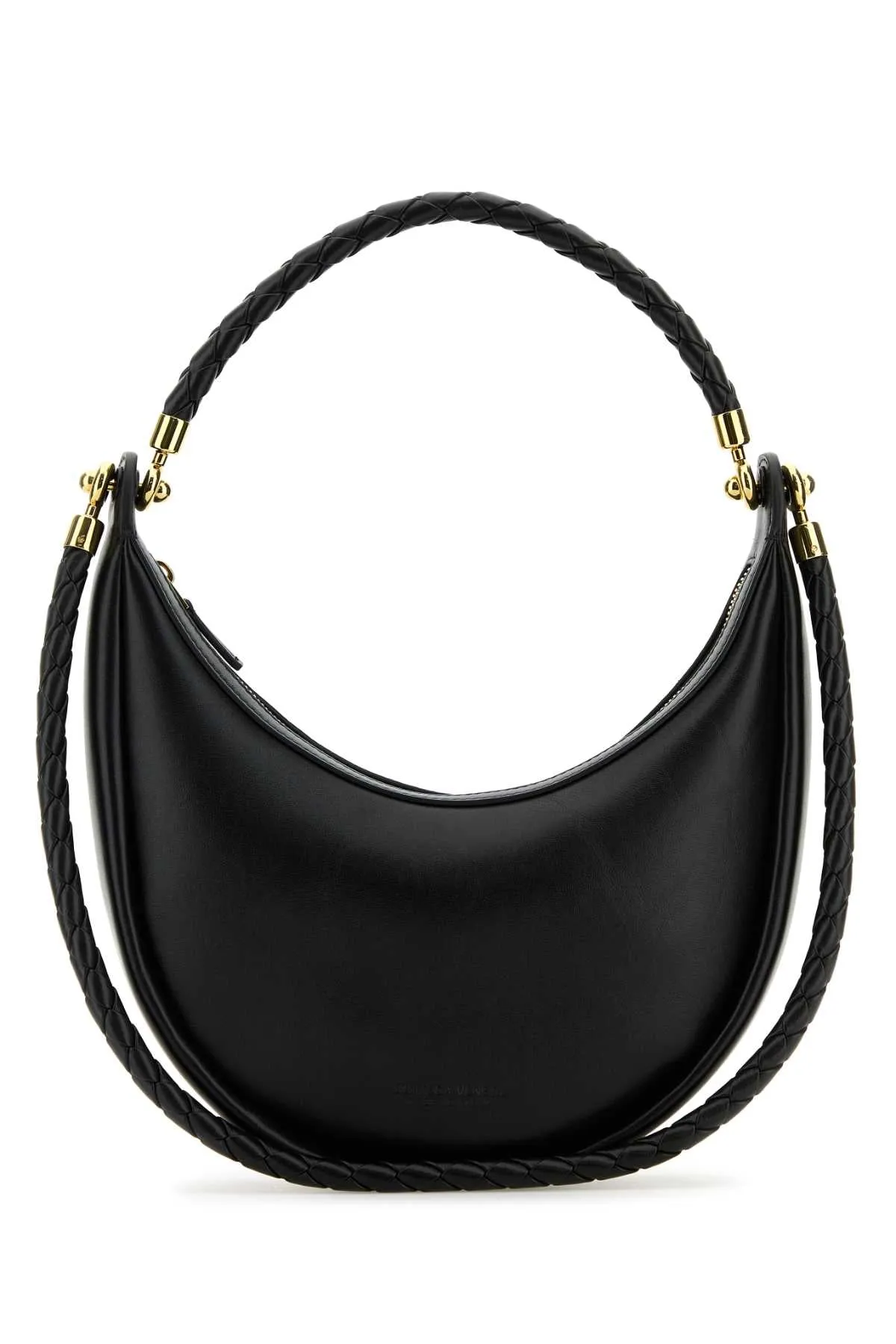 Bottega Veneta Black Leather Hula Hoop Shoulder Bag