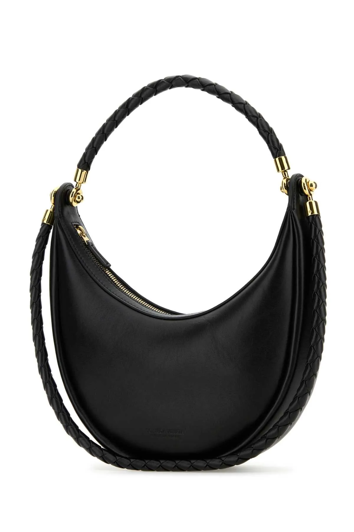 Bottega Veneta Black Leather Hula Hoop Shoulder Bag