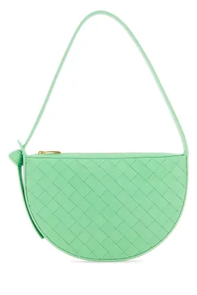 Bottega Veneta Mint Green Leather Mini Sunrise Shoulder Bag