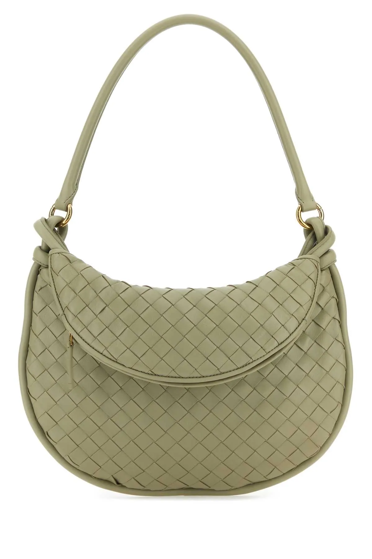 Bottega Veneta Sage Green Leather Gemelli Medium Shoulder Bag