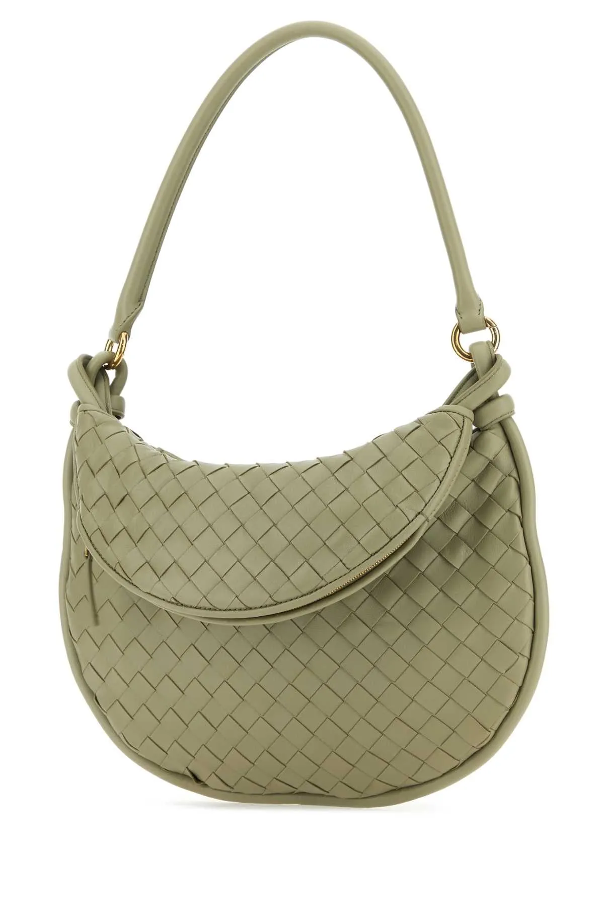 Bottega Veneta Sage Green Leather Gemelli Medium Shoulder Bag