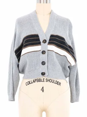 Brunello Cucinelli Striped Cropped Cardigan