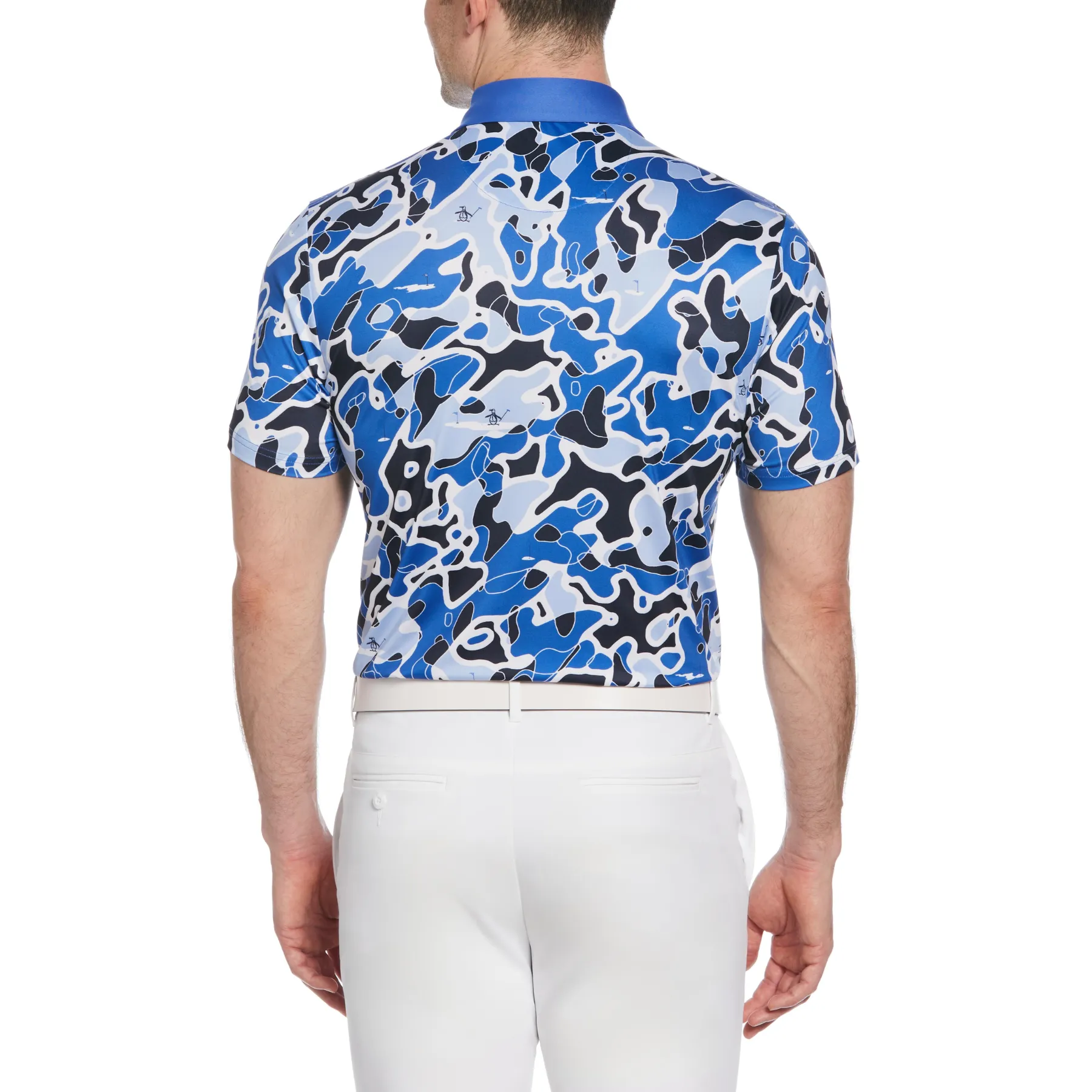 Bunker Print Golf Polo Shirt In Nebulas