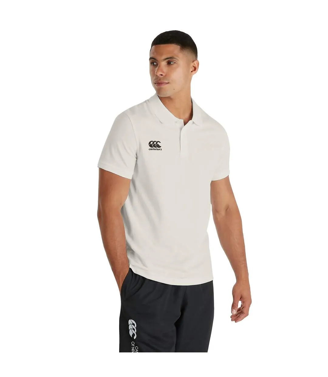 Canterbury Mens Short Sleeve Cricket Shirt (Cream) - UTPC2708