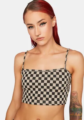 Checkered Print Tank Top-