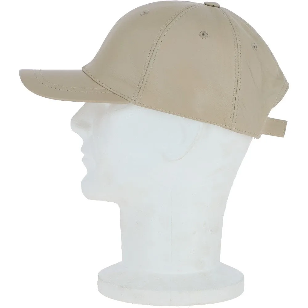 Classic Leather Baseball Cap Cream : Kanye