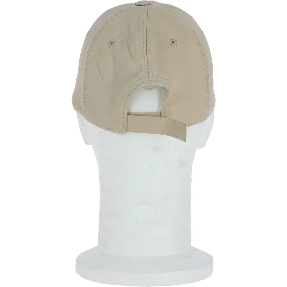 Classic Leather Baseball Cap Cream : Kanye