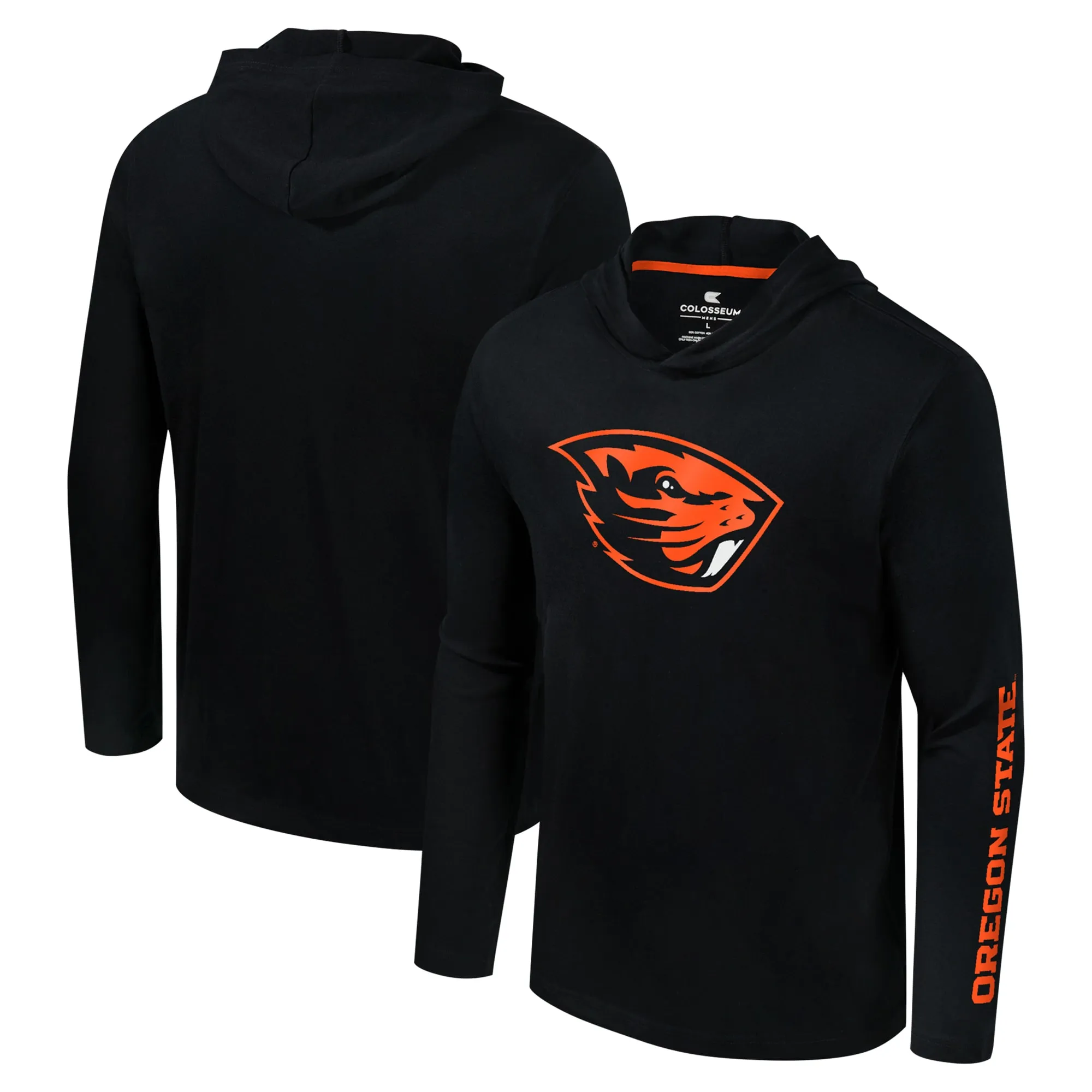 Colosseum Oregon State Beavers Black Logo Lockup Active Blend Long Sleeve  T-Shirt Hoodie