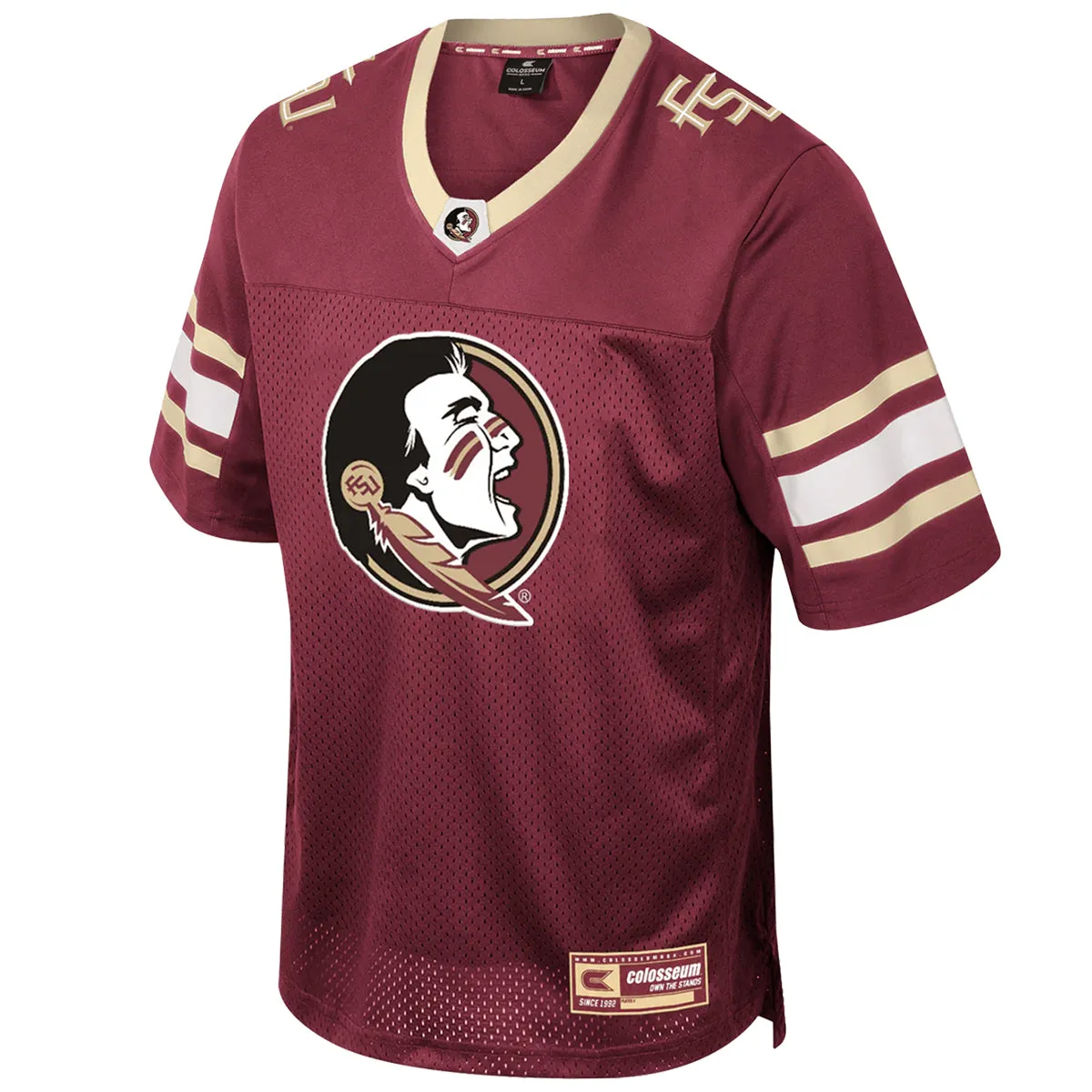 Colosseum Youth Seminole Logo Football Jersey - Garnet