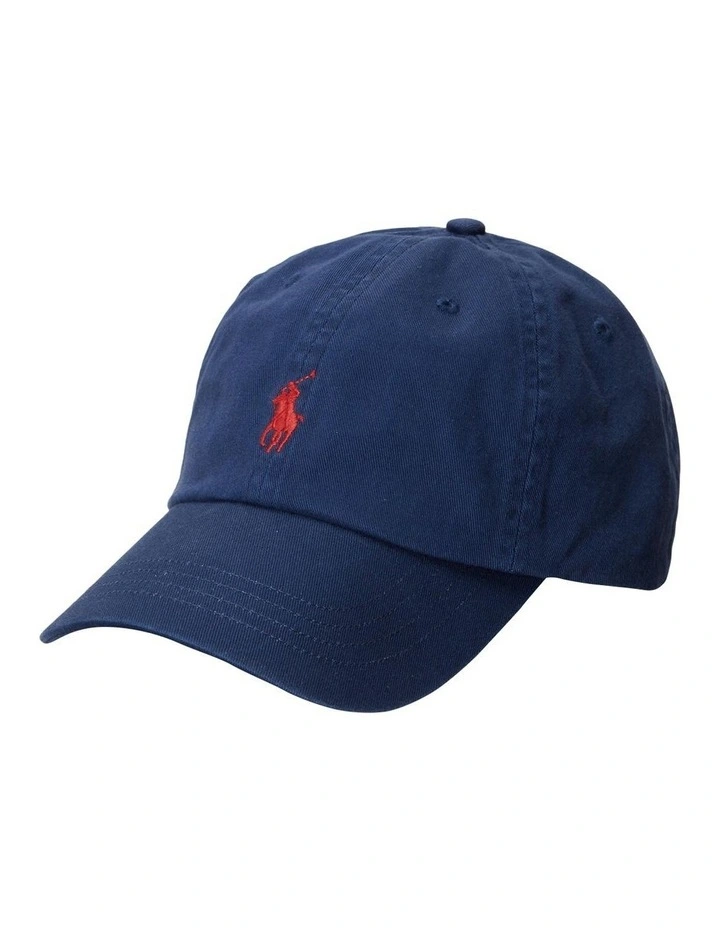 Cotton Chino Baseball Cap in Blue