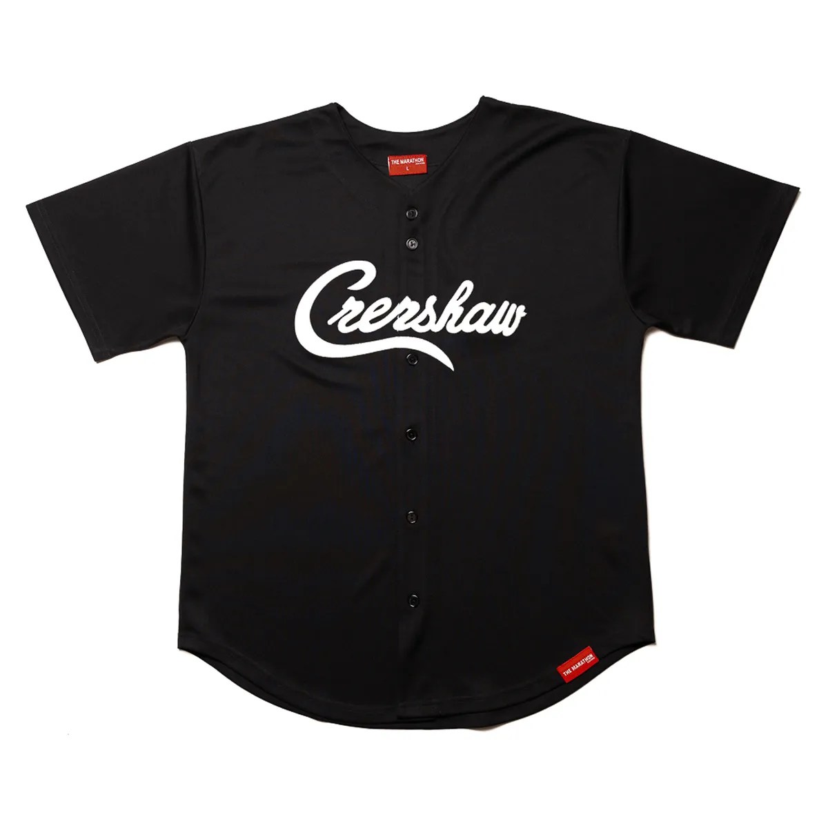 Crenshaw Baseball Jersey - Solid Black/White