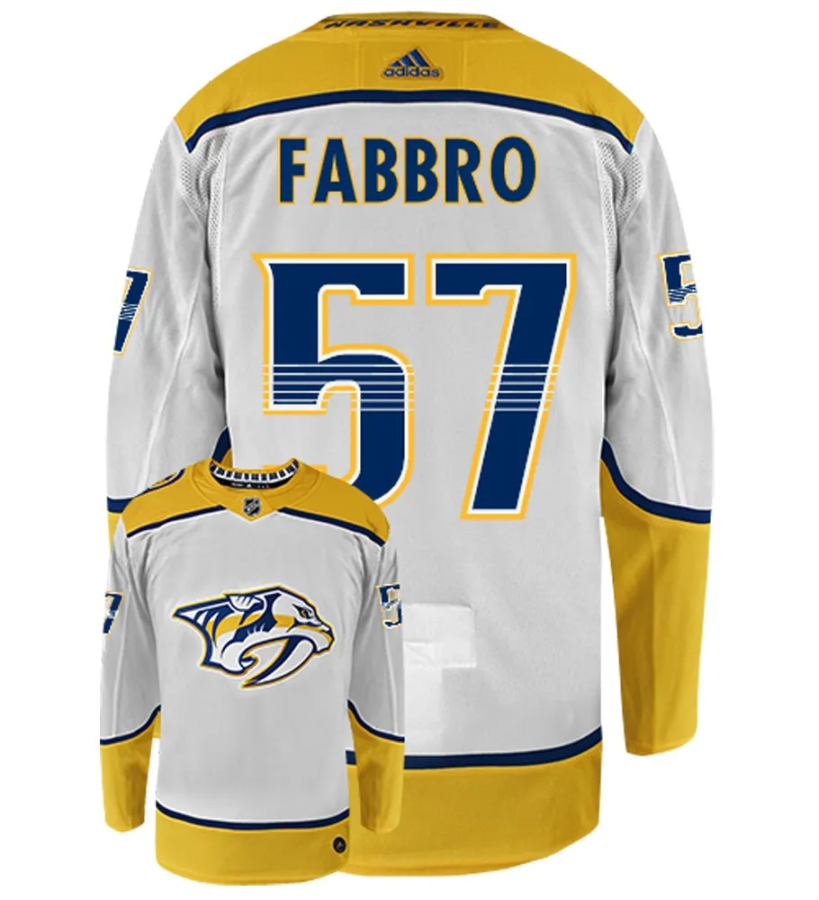 Dante Fabbro Nashville Predators Adidas Authentic Away NHL Hockey Jersey     