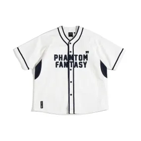 DENIM BASEBALL SHIRT-WHITE