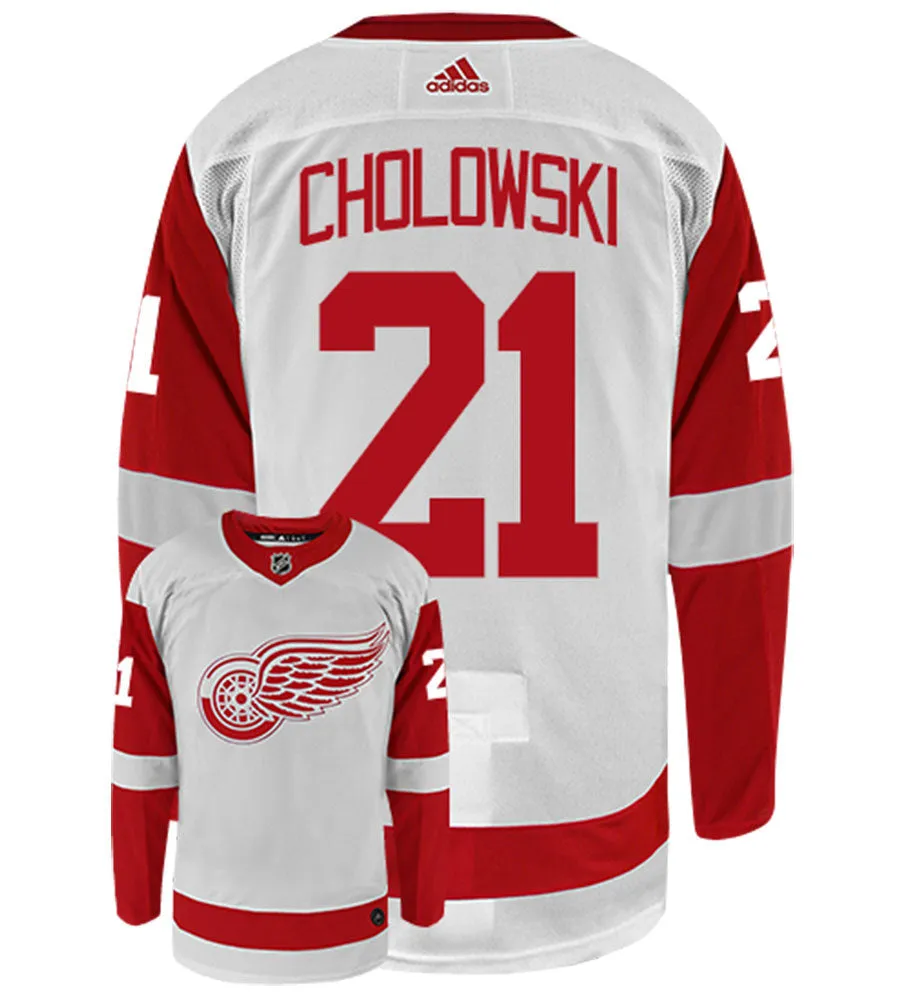 Dennis Cholowski Detroit Red Wings Adidas Authentic Away NHL Hockey Jersey     