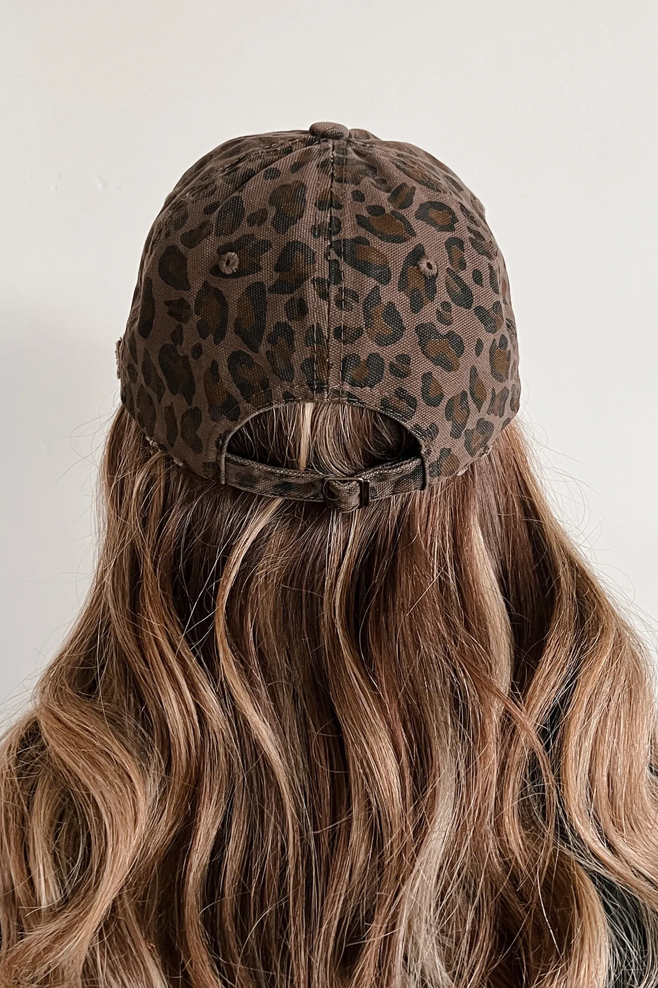 Dicey Choices Distressed Baseball Cap (Leopard)