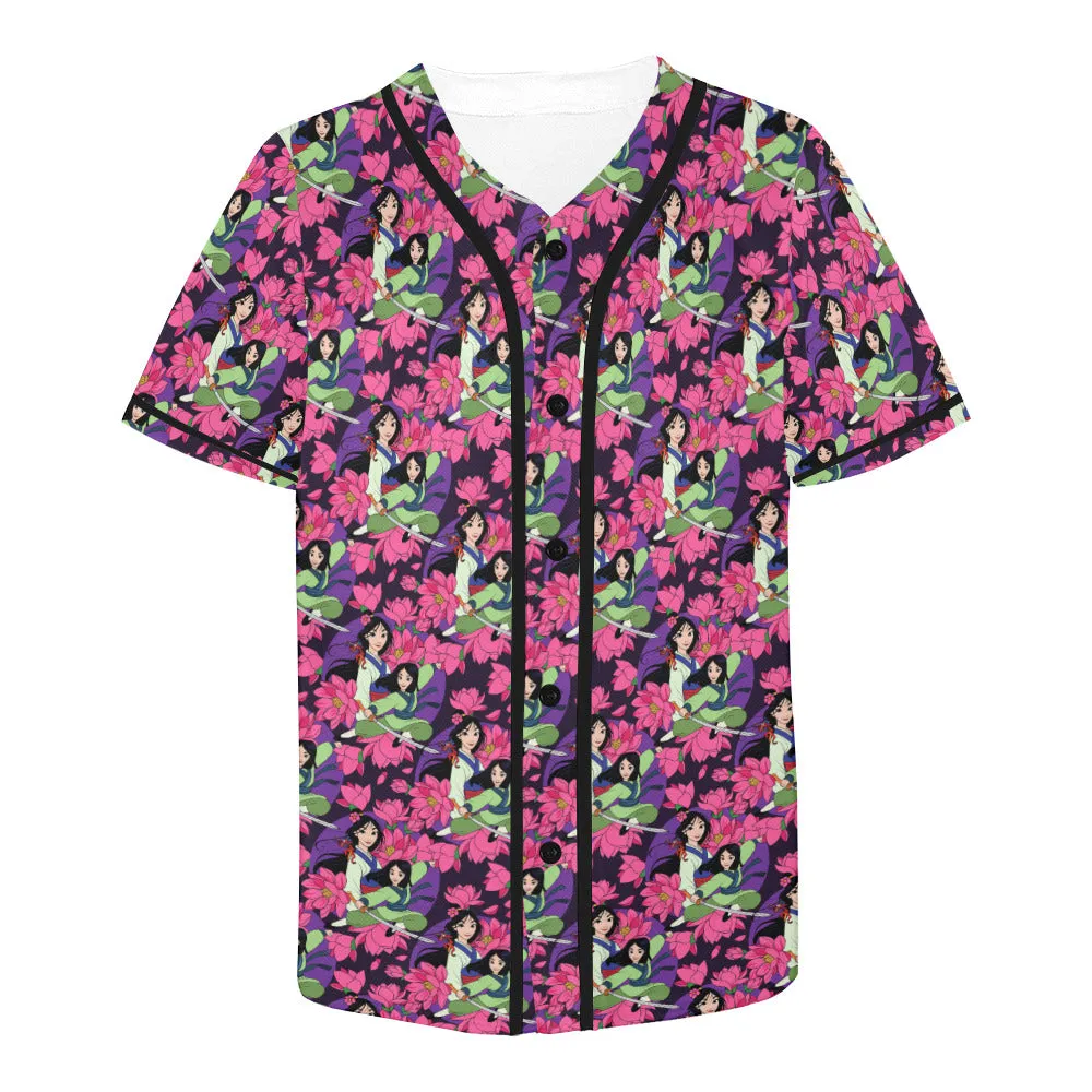 Disney Mulan Blooming Flowers Baseball Jersey