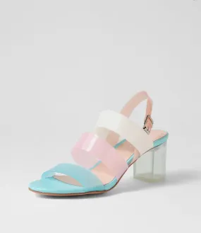 DJANGO & JULIETTE Skytles Blue Multi Vinylite Sandals