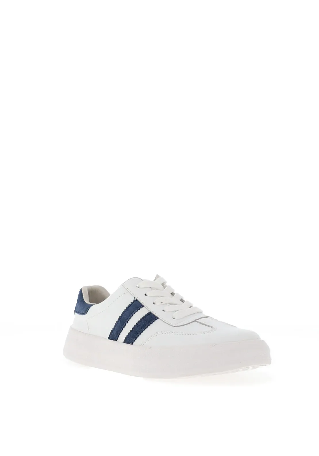 Drilleys Fifty Side Stripe Leather Trainers, White