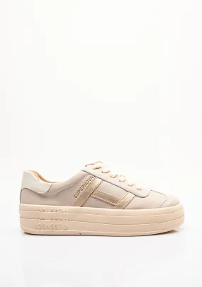 Drilleys Sixty Eight Platform Trainers, Beige